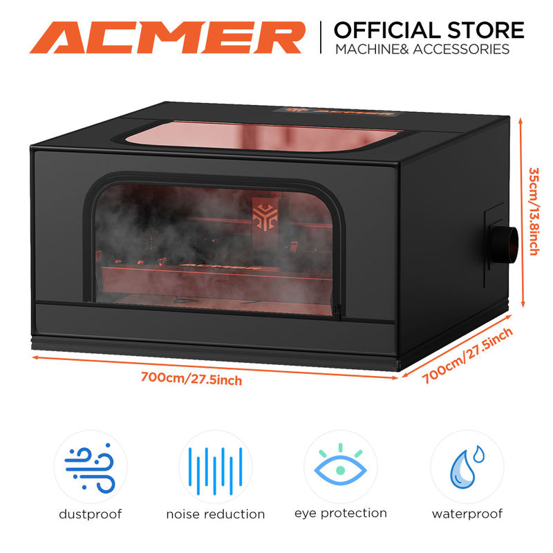 ACMER R10 Защитная лазерная гравировка Ограждение для машины Огнестойкая пылестойкая дыма выхлопная отверстие для защиты глаз