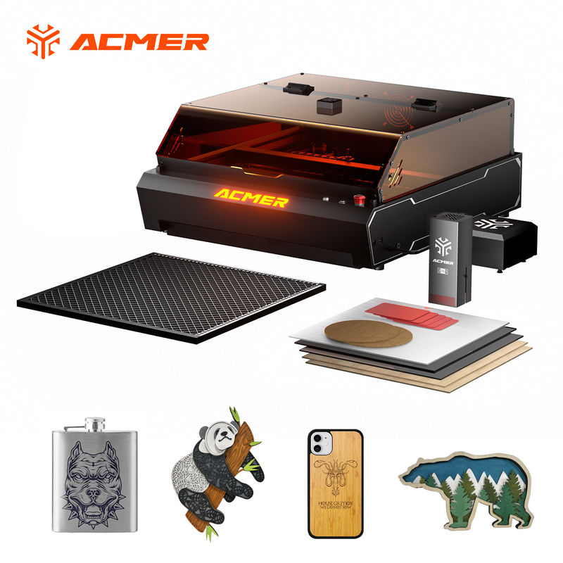ACMER P3 Прецизионная лазерная гравировка режущая машина 96W IR диодный лазер 0,01 мм точность движения для акриловых