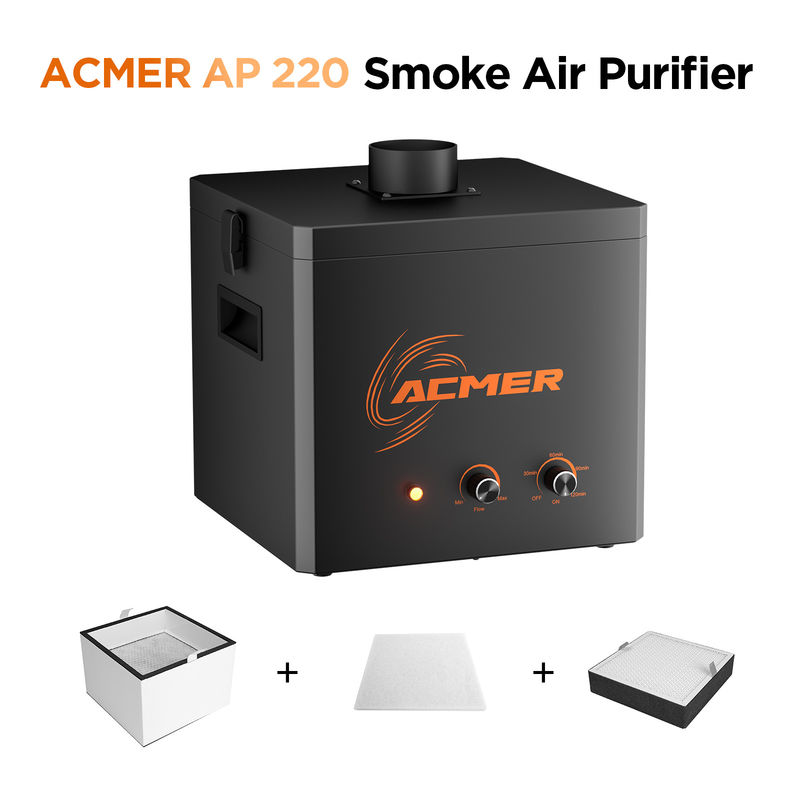 ACMER AP220 Очиститель дыма Лазерный гравер Аксессуары 10,6 кг 120 минут Время действия таймера